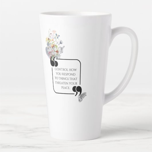 Minimalistische stoïcijnse innerlijke vrede geïllu latte mok (Rechts)