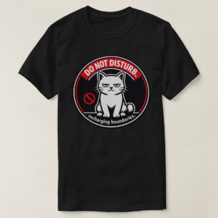 Minimalistische 'Stoor Mij Niet' Kattenontwerp T-shirt