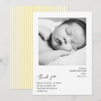 Minimalistische streep babyfoto geel geboorte aank