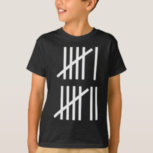 Minimalistische streepjestelling 67 Meme Slang 6 7 T-shirt