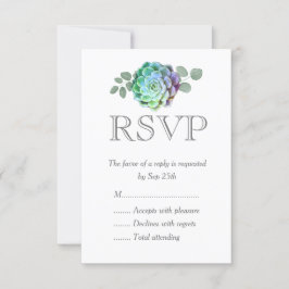 Minimalistische Succulenten Bruiloft RSVP Kaarten