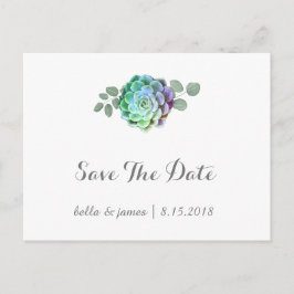Minimalistische Succulenten Save The Date Postkaar Aankondigingskaart