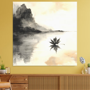 Minimalistische Sunset Autumn Quiet Herfst Canvas Afdruk