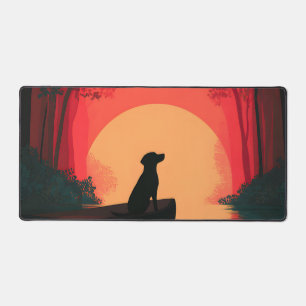 Minimalistische Sunset Black Labrador Dog Bureaumat