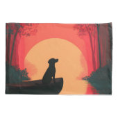 Minimalistische Sunset Black Labrador Dog Kussensloop (Achterkant)