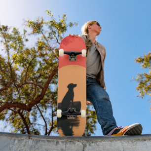 Minimalistische Sunset Black Labrador Dog Skateboard