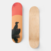 Minimalistische Sunset Black Labrador Dog Skateboard (Voorkant)