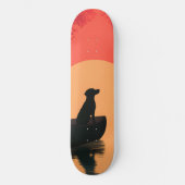 Minimalistische Sunset Black Labrador Dog Skateboard (Voorkant)