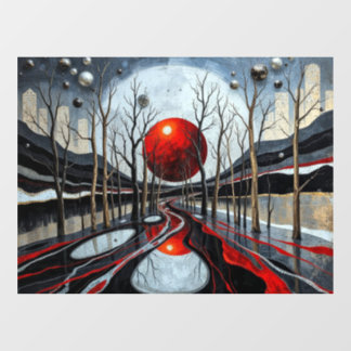 Minimalistische Sunset Landschapskunst Raamsticker