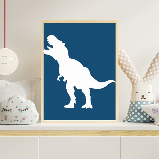 Minimalistische T-Rex Dinosaurus Silhouet Kinderka Poster