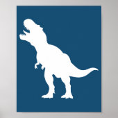 Minimalistische T-Rex Dinosaurus Silhouet Kinderka Poster (Voorkant)