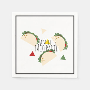 Minimalistische Taco Verjaardag Taco Fiesta Baby S Servet