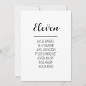 Minimalistische tafel nummer 11 Zitplaatskaart Kaart (Voorkant)