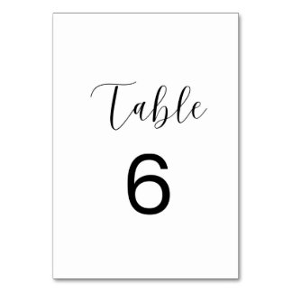 Minimalistische Tafel Nummer 6 Kaart