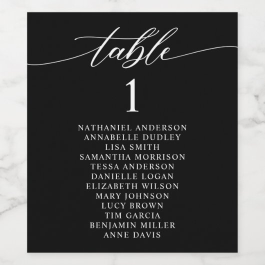 Minimalistische Tafelnummers Bruiloft Wijn Label Wijn Etiket (Enkel label)