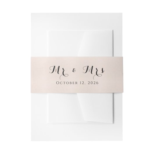 Minimalistische tailleband – Aangepaste tekst Uitnodigingen Wikkel (Voorkant Voorbeeld)