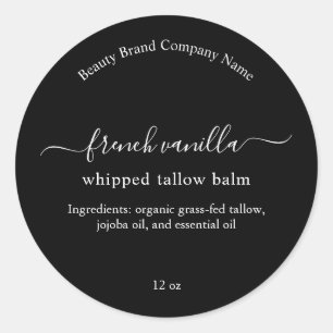 Minimalistische Talmbalsem Zwart Wit Productlabel Ronde Sticker