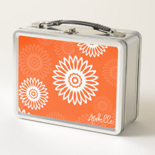 Minimalistische tangerine sinaasappel daisy floral