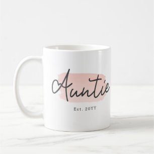 Minimalistische tante Baby Roze penseelstreek Nieu Koffiemok