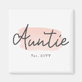 Minimalistische tante Baby Roze penseelstreek Nieu Magneet (Voorkant)