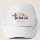 Minimalistische tante Baby Roze penseelstreek Nieu Trucker Pet (Voorkant)