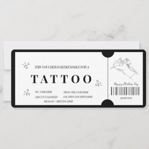 Minimalistische Tattoo Bon uitnodiging