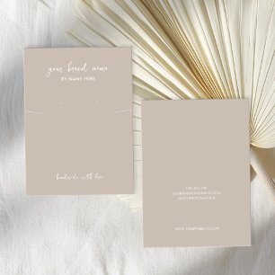 Minimalistische Taupe Sieraden Oorbel Display Kaar Visitekaartje