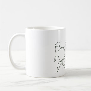 Minimalistische Taurus Bull Line Art Koffiemok