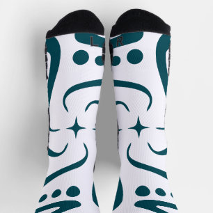 Minimalistische Teal Octopus Tentakel Mandala Kuns Sokken