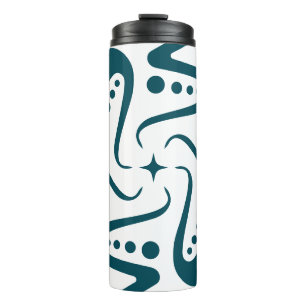 Minimalistische Teal Octopus Tentakel Mandala Kuns Thermosbeker