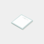 Minimalistische Teal Script Tweegrens Monogram Post-it® Notes (Schuin)
