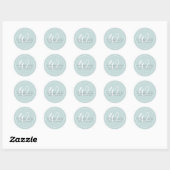 Minimalistische Teal Witte Script Rand Monogram Ronde Sticker (Vel)