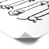 Minimalistische Teckel Schets Art Print (Hoek)