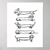 Minimalistische Teckel Schets Art Print (Voorkant)
