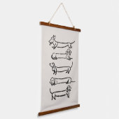 Minimalistische Teckel Tapestry Art Print Hangend Wandkleed (Gebogen)