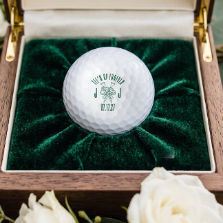 Minimalistische 'Tee'd Up Forever' Monogram Huweli Golfballen