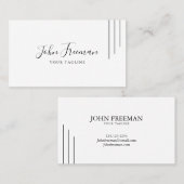 Minimalistische tekenagent voor zwarte scripts visitekaartje (Voorkant / Achterkant)