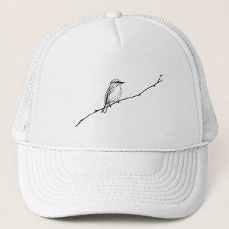 Minimalistische tekening van een vogel op een tak  trucker pet