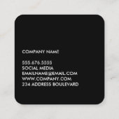 Minimalistische tekst in zwart en wit vierkante visitekaartje (Achterkant)