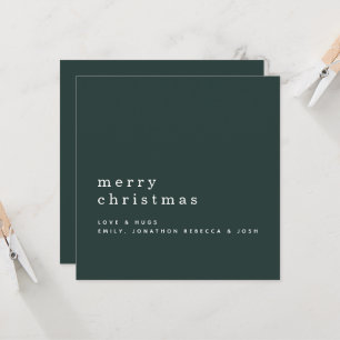 Minimalistische tekst Naam Merry Christmas Green Kaart