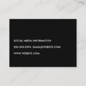 Minimalistische tekst Zwart-wit Visitekaartje (Achterkant)