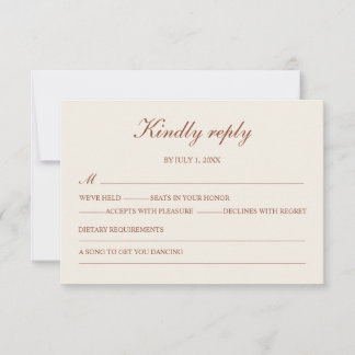 Minimalistische Terraco Eenvoudig Elegante RSVP Kaartje