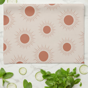 Minimalistische Terracotta Abstract Boho zon patro Theedoek
