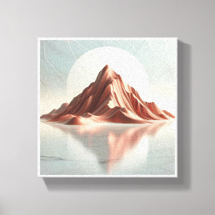 Minimalistische Terracotta Berg - Modern Abstract Canvas Afdruk