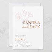 Minimalistische Terracotta Bloemen boho bruiloft Kaart (Voorkant)