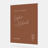 Minimalistische Terracotta Boho Botanicals bruilof Acryl Bord (Hoek)