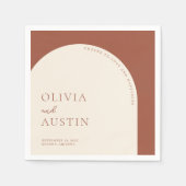 Minimalistische terracotta boog juicht script brui servet (Voorkant)