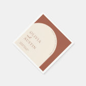 Minimalistische terracotta boog juicht script brui servet (Hoek)