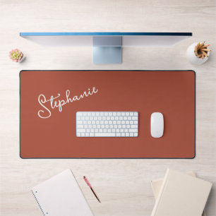 Minimalistische Terracotta gepersonaliseerde scrip Bureaumat