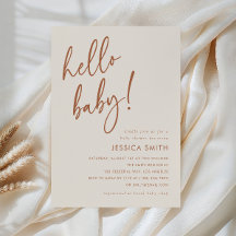 Minimalistische Terracotta Hallo Baby Herfst Baby